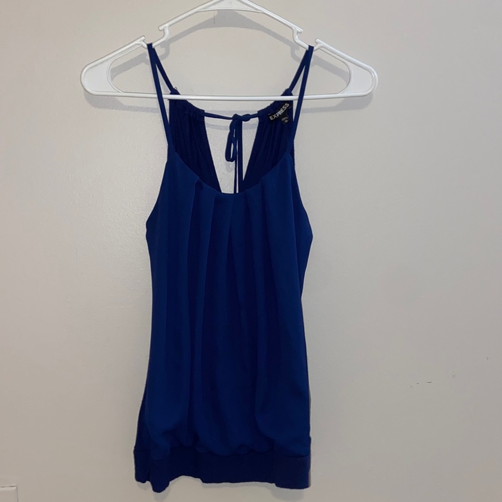 Dressy blue tank top